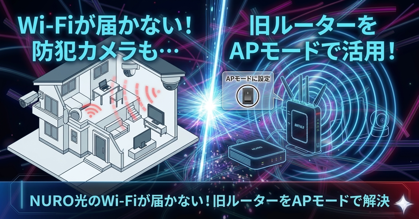 NURO光のWi-Fiが届かない！旧ルーターをAPモードで解決